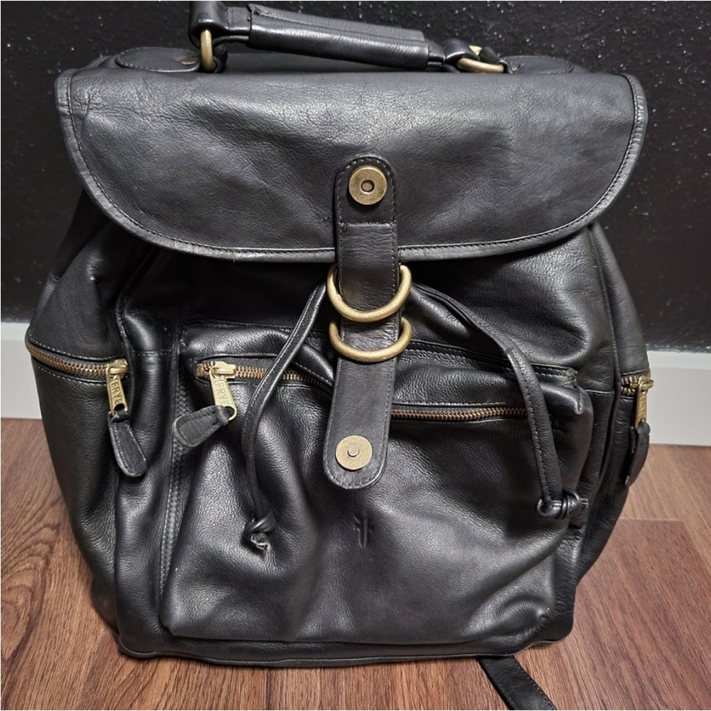 Frye Black Leather Women's Backpack